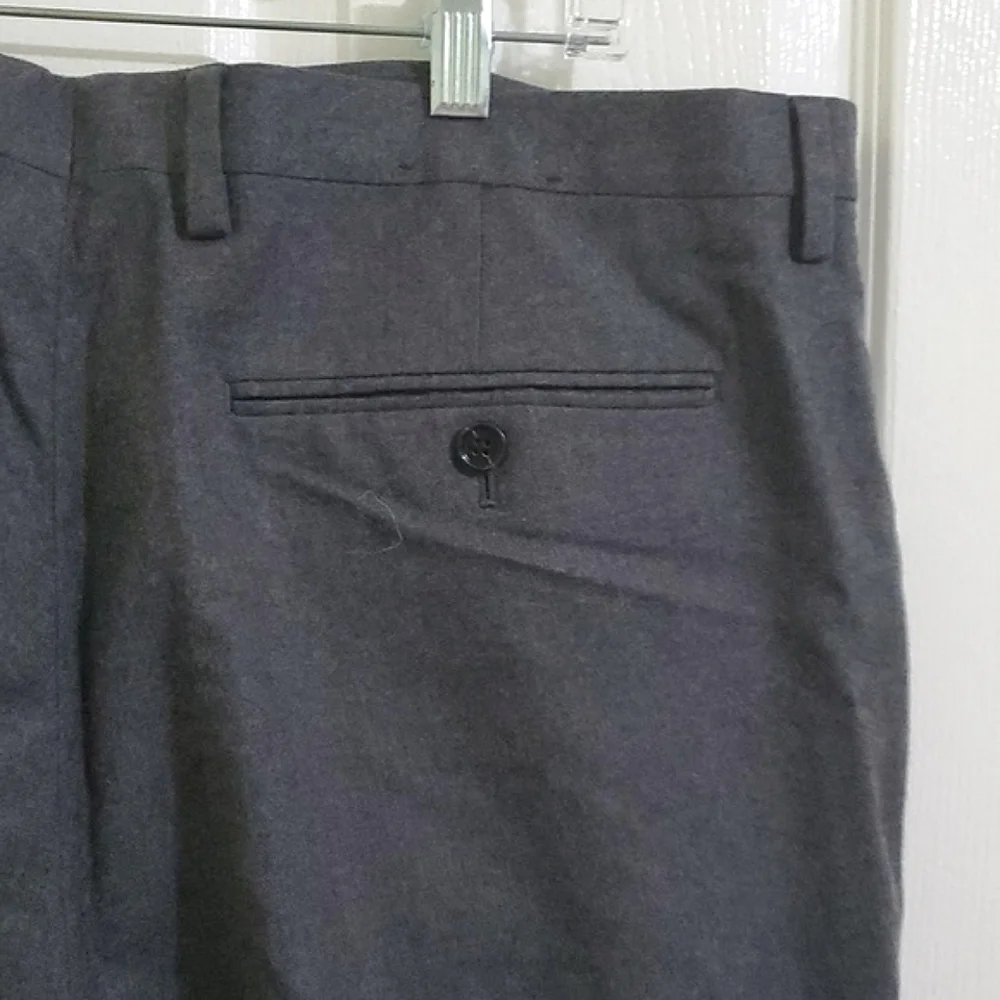 Banana Republic Slim Fit Tollegno Charcoal Office Event Wool Blend Pants 38 X 32